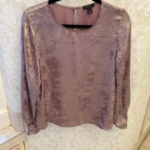 Halogen Shimmering Mauve Velvet Blouse